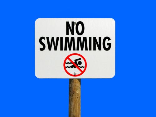 no swimming sign warning