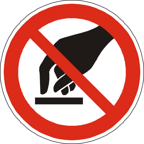 no touching prohibited forbidden