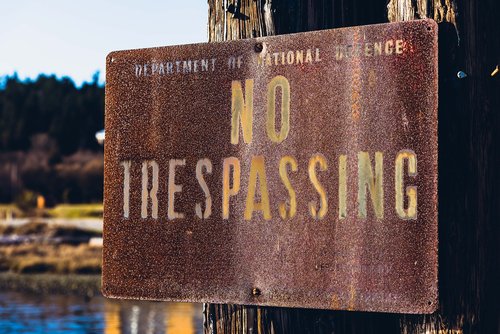 no trespassing  sign  department of national defence