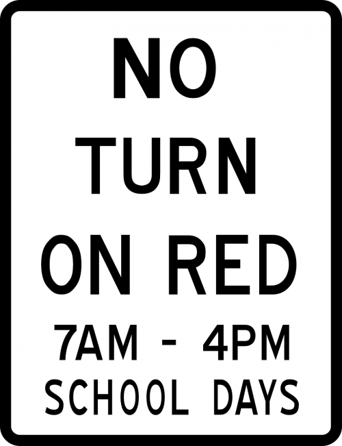 no turn on red road sign icon