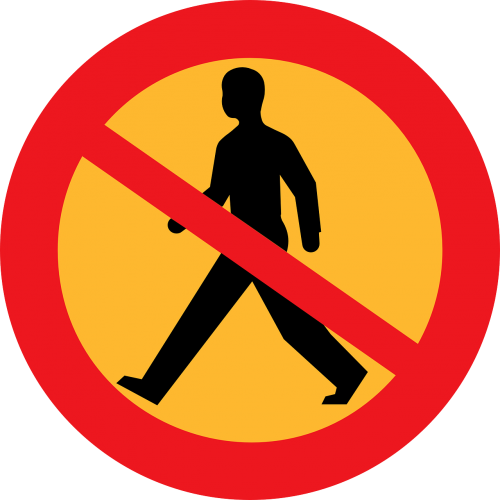 no walkway no walking no pedestrians