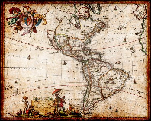 north america map south america map vintage map