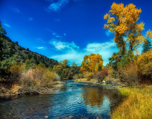 north platte river  wyoming  autumn