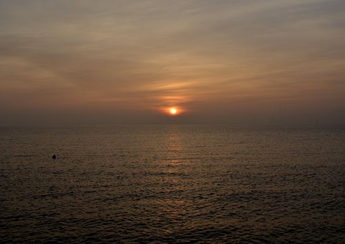 north sea sunset sea