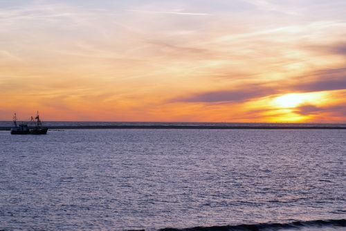 north sea borkum sunset