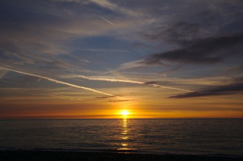 north sea sunset sea