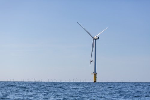 north sea  wind mill  sea