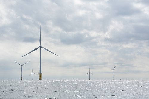 north sea  wind mill  sea