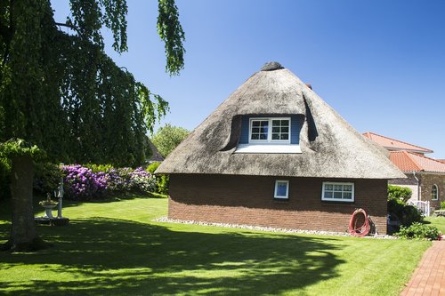 northern germany  thatched roof  friesenhaus