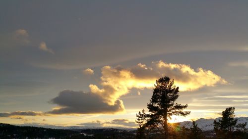 clouds mountain winter