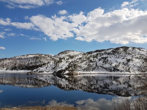 norway landscape blue sky