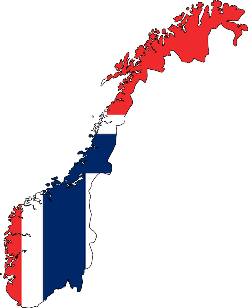 norway flag map