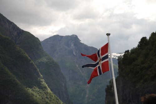 norway the national flag fjord