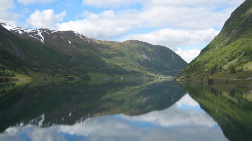 norway fjord mirror lake