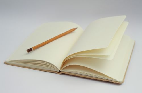 notebook writing blank page