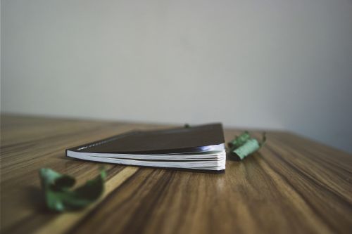 notebook blur wooden