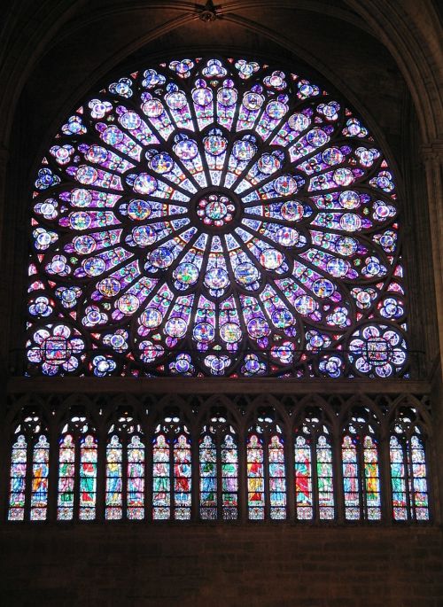 notre dame cathedral stained glass window rose