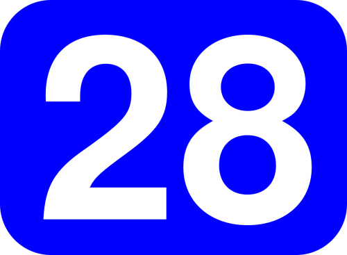 number 28 rounded