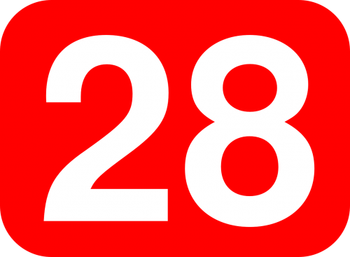 number 28 red