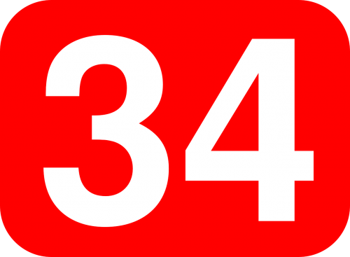 number 34 rounded