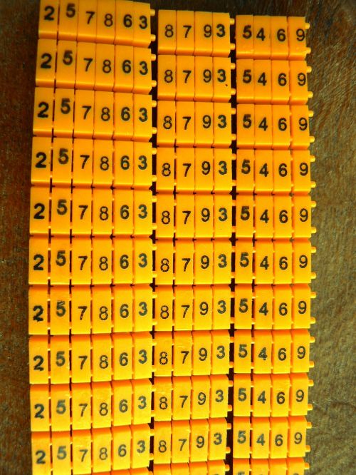 numbers identifiers of cables plastic