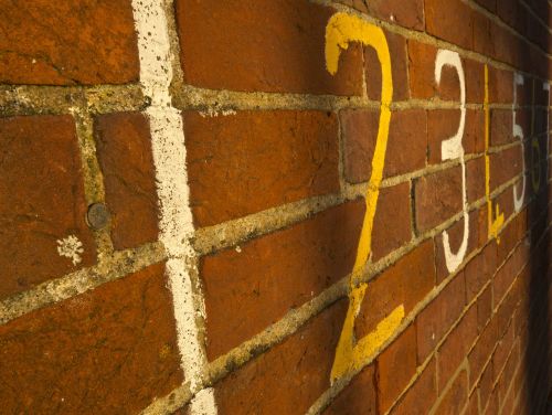 numbers wall brick