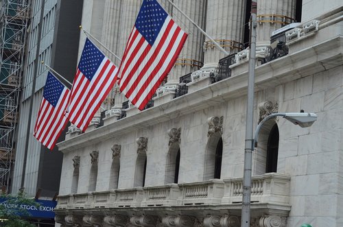 nyse  stock exchange  american flag