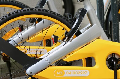 o-bike rental bike rear wheel