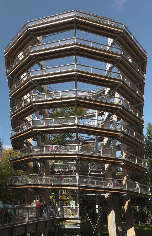 observation tower spiral treetop path