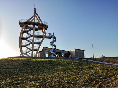 observation tower  slide  summit