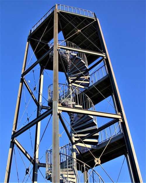 observation tower  spiral staircase  metal