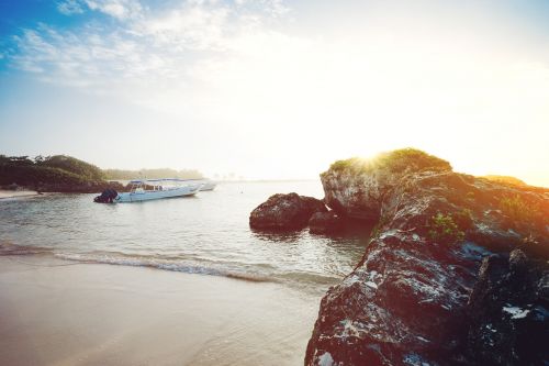 ocean boats beach