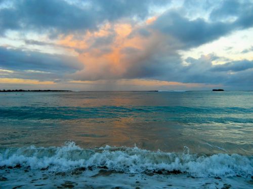 ocean sunset waves