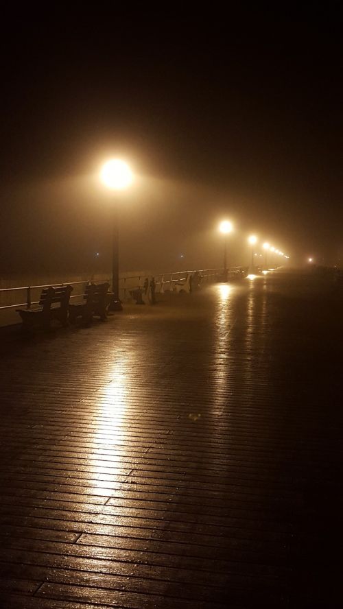 ocean night fog