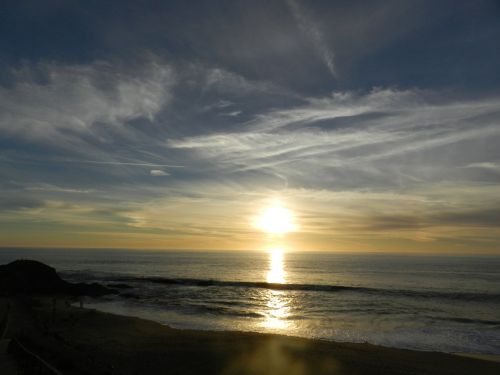 ocean sun set beach