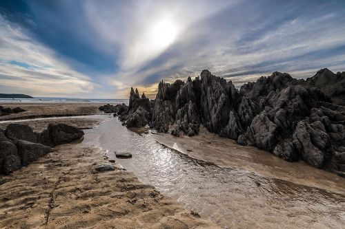 ocean reefs sunset