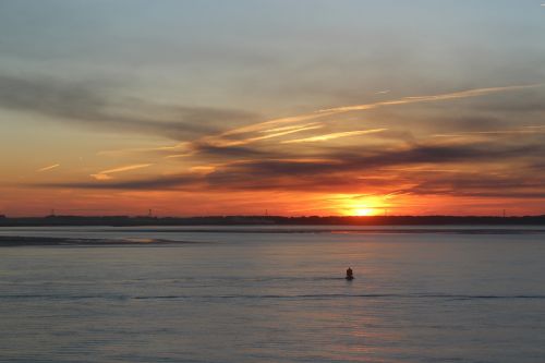 ocean sunset sky