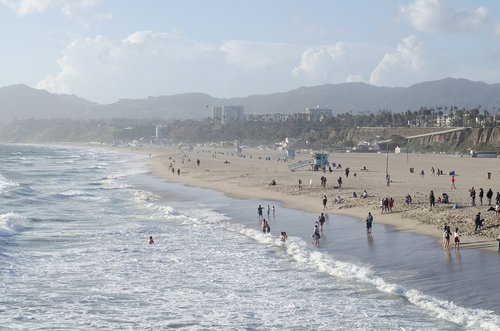 ocean  santa monica beach  california