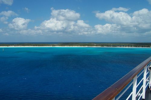 ocean cruise ship blue sky