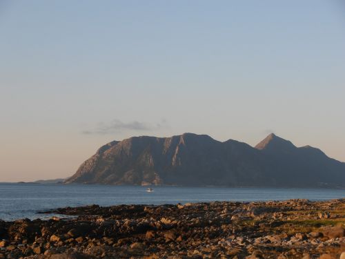 ocean coastline mountain