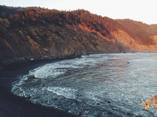 ocean mountains nature