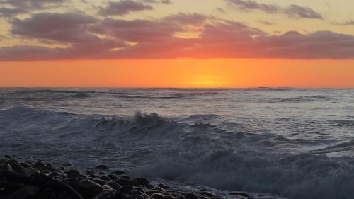 ocean sunset waves