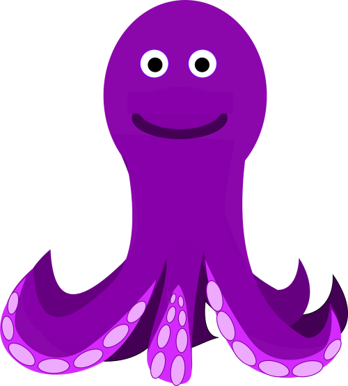 octopus purple happy