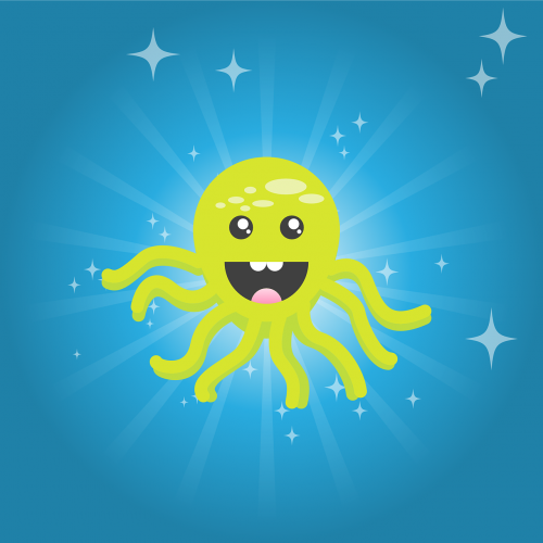 octopus happy undersea world