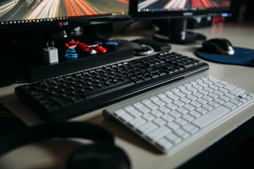 office desk keyboard