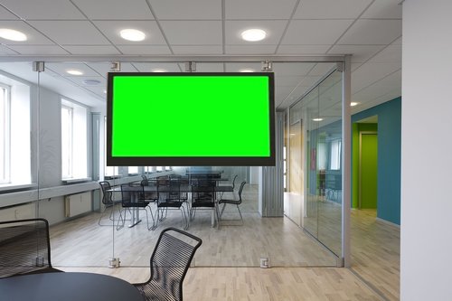 office  virtual set  green screen