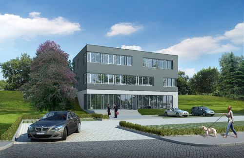 office building villa rendering