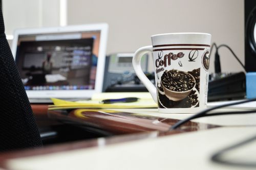 office desk coffee coffee cup