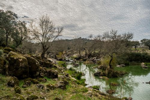 oil landscape nature