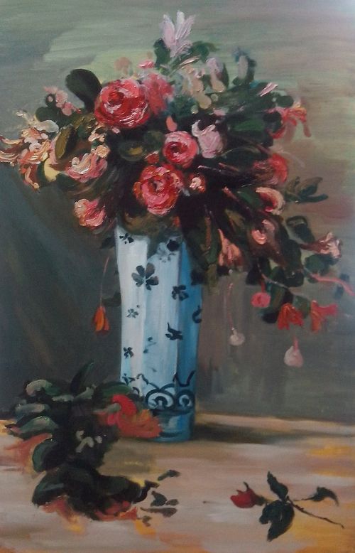 oil painting scenery flower